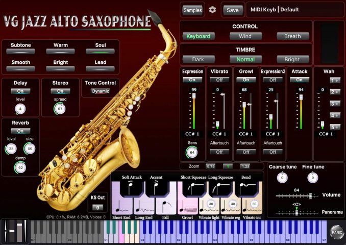 VG Jazz Alto Saxophone VST AU plugins, Standalone app.