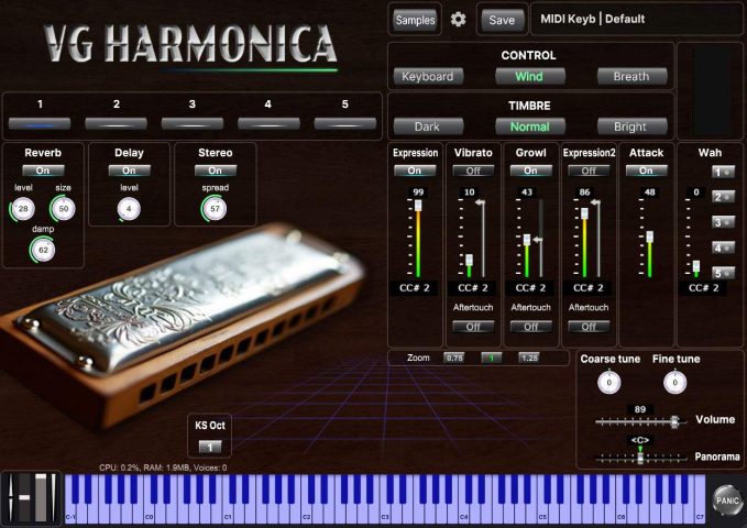 VG Harmonica Virtual Instrument VST AU plugins, Standalone app.